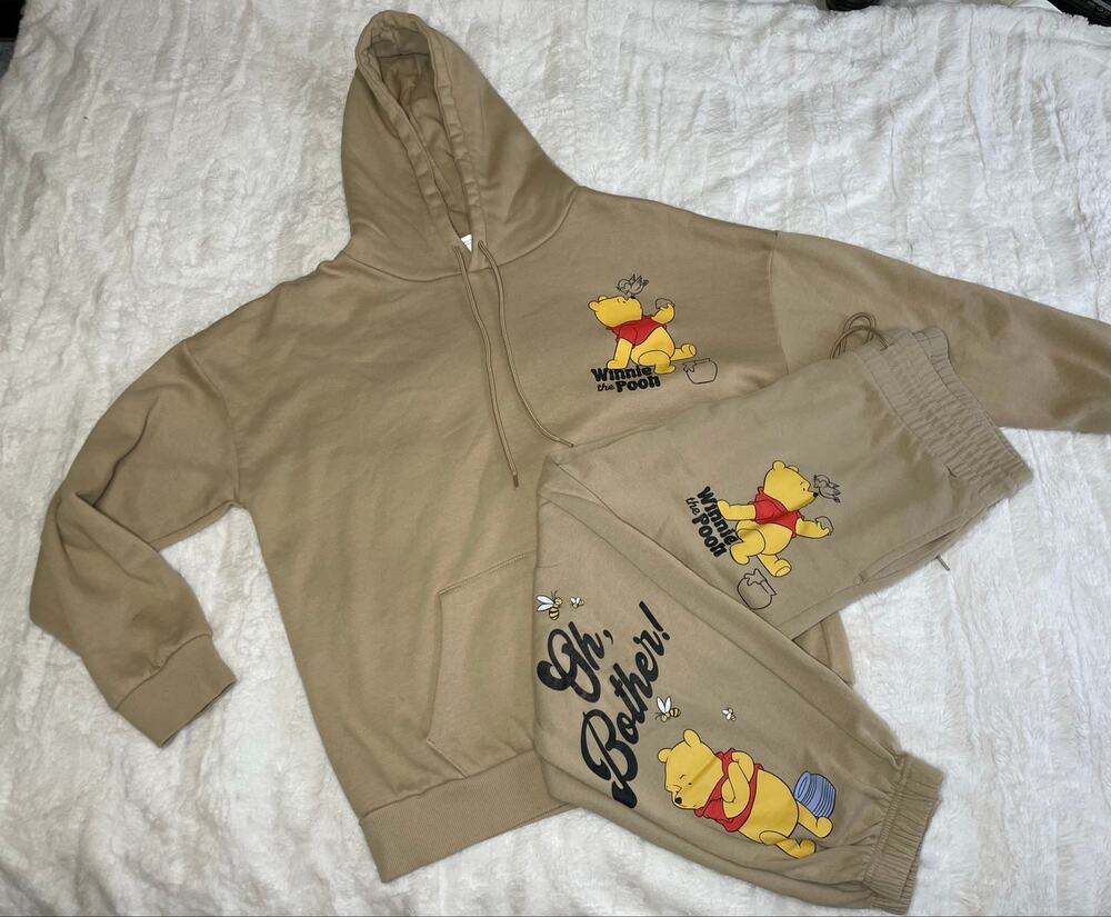 Disney Winnie the Pooh "Oh Bother!" Tan Hoodie & Joggers Matching Sweats Set